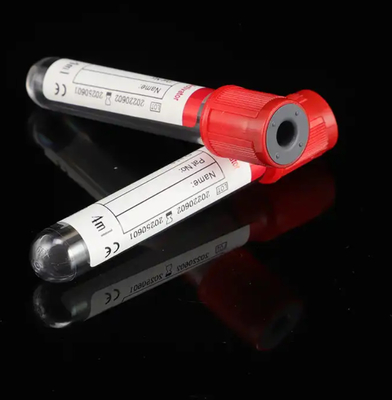 의료용품 13*75mm 4ml 빨간색 혈액 수집 튜브 노란색 캡 색상 및 응고 활성화