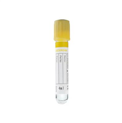 노란색 13*75mm 유리 물질 분리 젤 진공 혈액 수집 튜브