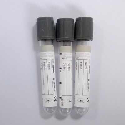 회색 나트륨 플루오라이드 (EDTA/헤파린 나트륨) 13*75mm2,3혈당 수치를 측정하기 위한 4ml 진공 혈액 수집 튜브